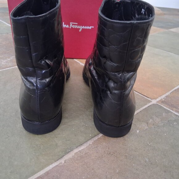 Salvatore Ferragamo Black Leather Boots - Picture 7 of 8